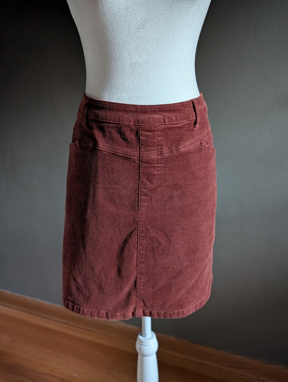 90s Style Rust Corduroy Mini Skirt Fall Autumn Preppy Casual Size 12